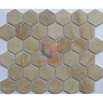 Polished Yellow Marble Ceramic Mosaic Tile (CST277)